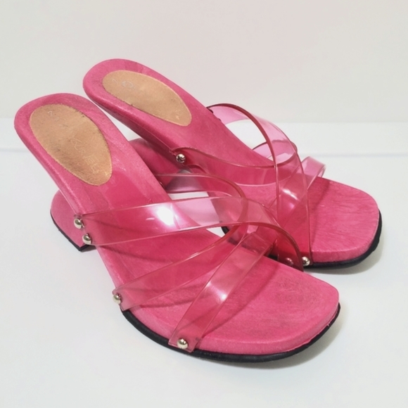 VINTAGE Jelly Boomerang Strappy Heels - Picture 5 of 8